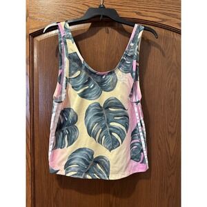 Adidas women's tropical print cropped tank